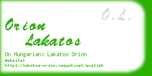 orion lakatos business card